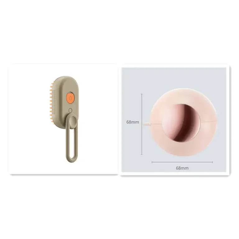 Pet Steam Brush – 3-in-1 Grooming Tool for Cats & Dogs Brown